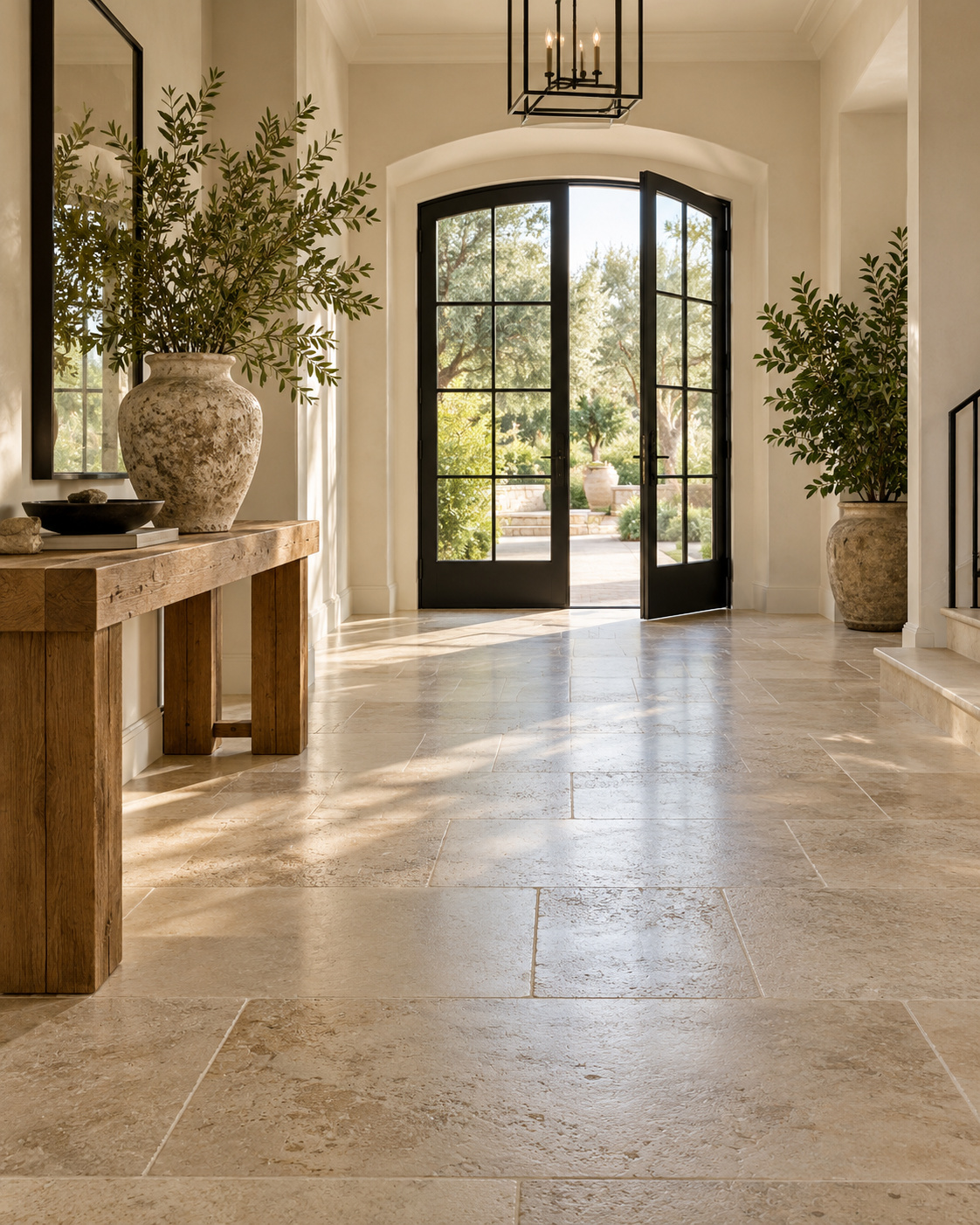 Elegant stone floor interior