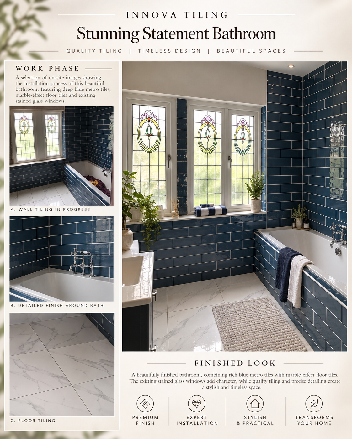 Innova Tiling project poster: Stunning Statement Bathroom