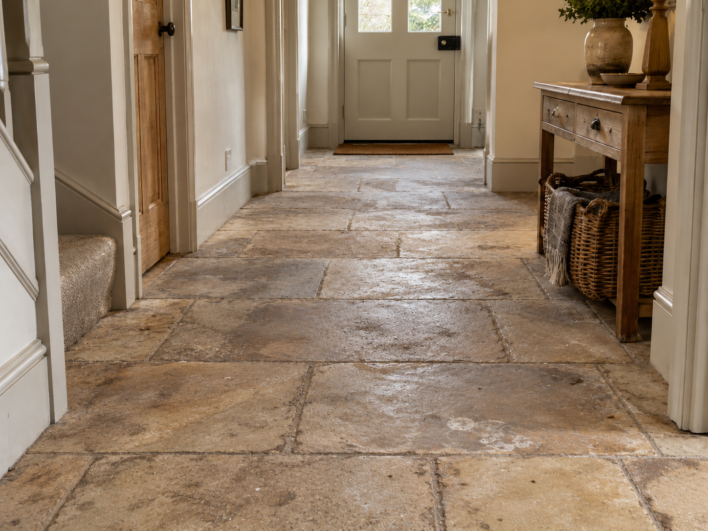 Sandstone Hallway before restoration